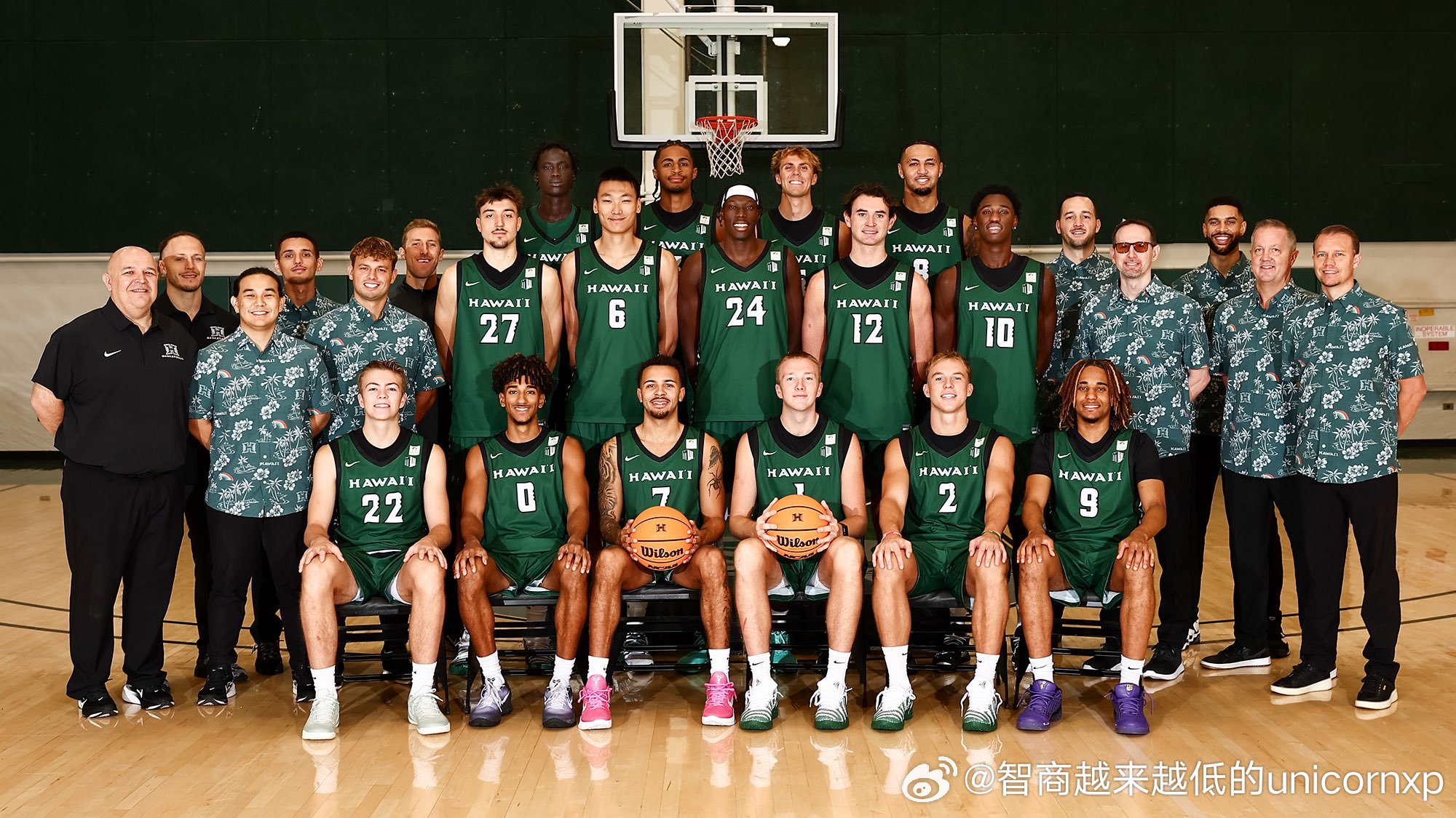 夏威夷大学男篮26-27赛季全家福淡厚然NCAA[超话]中国男篮 ​​​