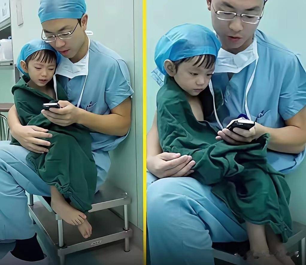 绝对好爸爸一枚！一个2岁左右的小姑娘，害怕做心脏手术，这位外科医生想了一个好办法