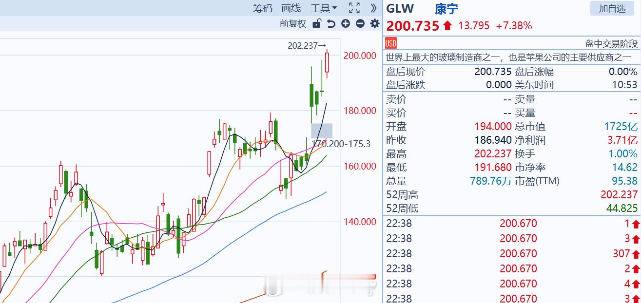 康宁震荡了几天又新高了。。 