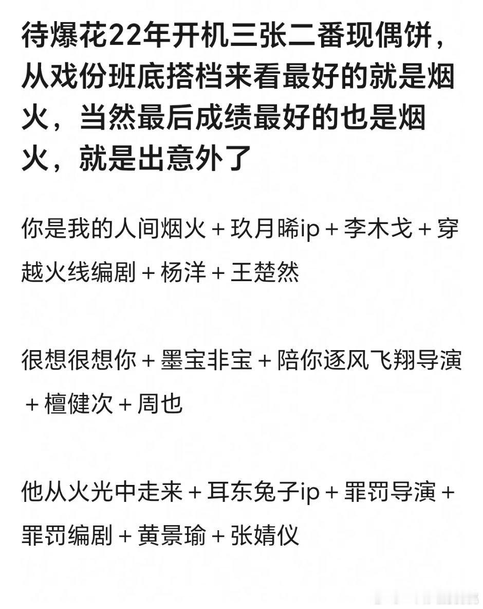 这么看22年最受捧的95🌸是仪、也、🚢三张现偶的班底都不错，讨论度最大的肯定
