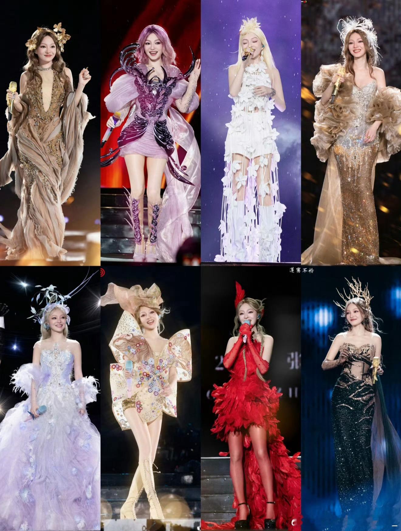 姐姐演唱会的每套造型都特别美 