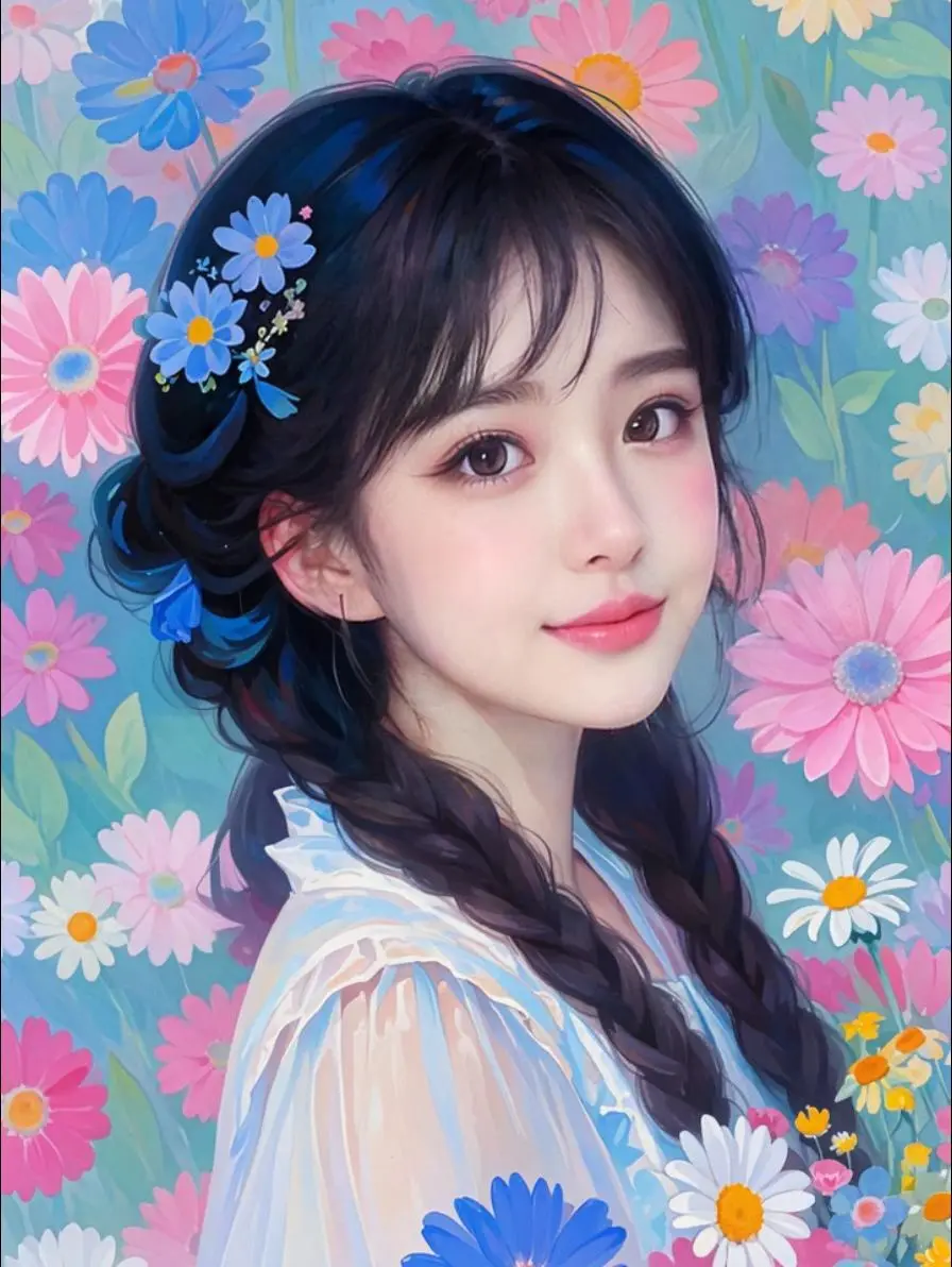 AI花漾少女情 原来ai写真可以这么美 人生总得有一套ai写真吧 谁拍...