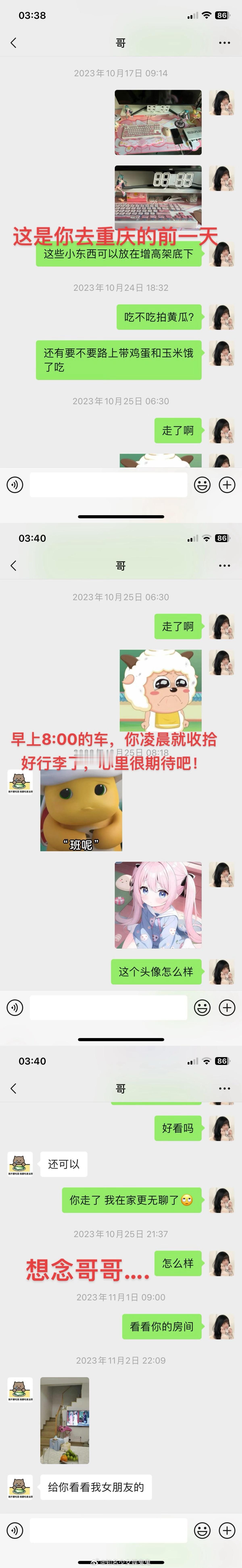 #胖猫事件#妹妹晒与胖猫聊天记录[泪]不敢给妹妹看自己住的地方，这样看 妹妹三观