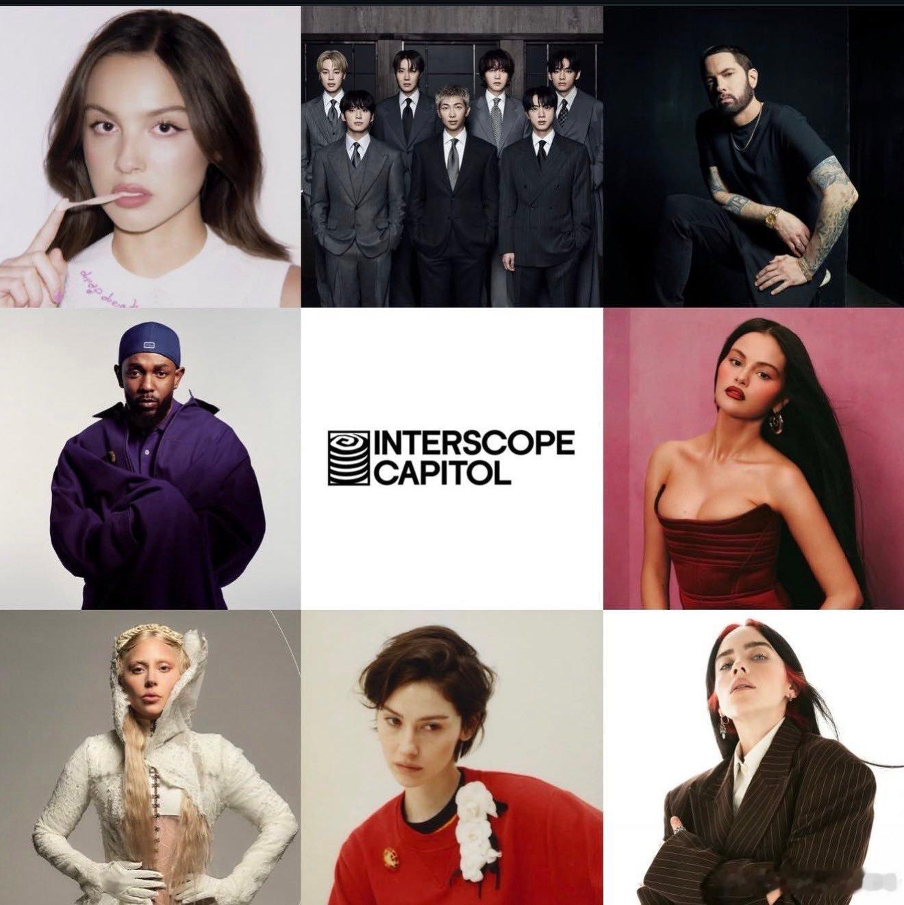 Interscope Capitol厂牌集团以15.4%的本年度累计市场份额领跑