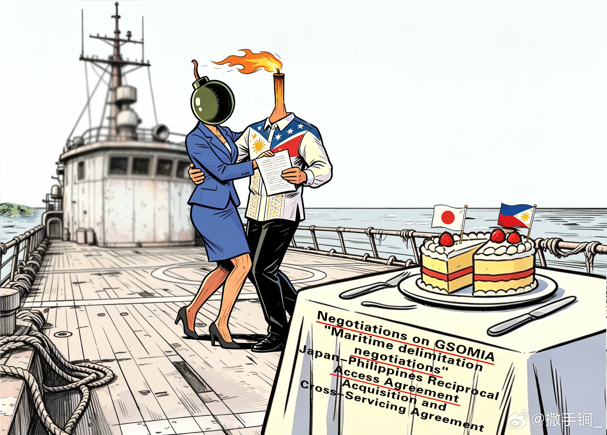 军媒的外宣漫画 