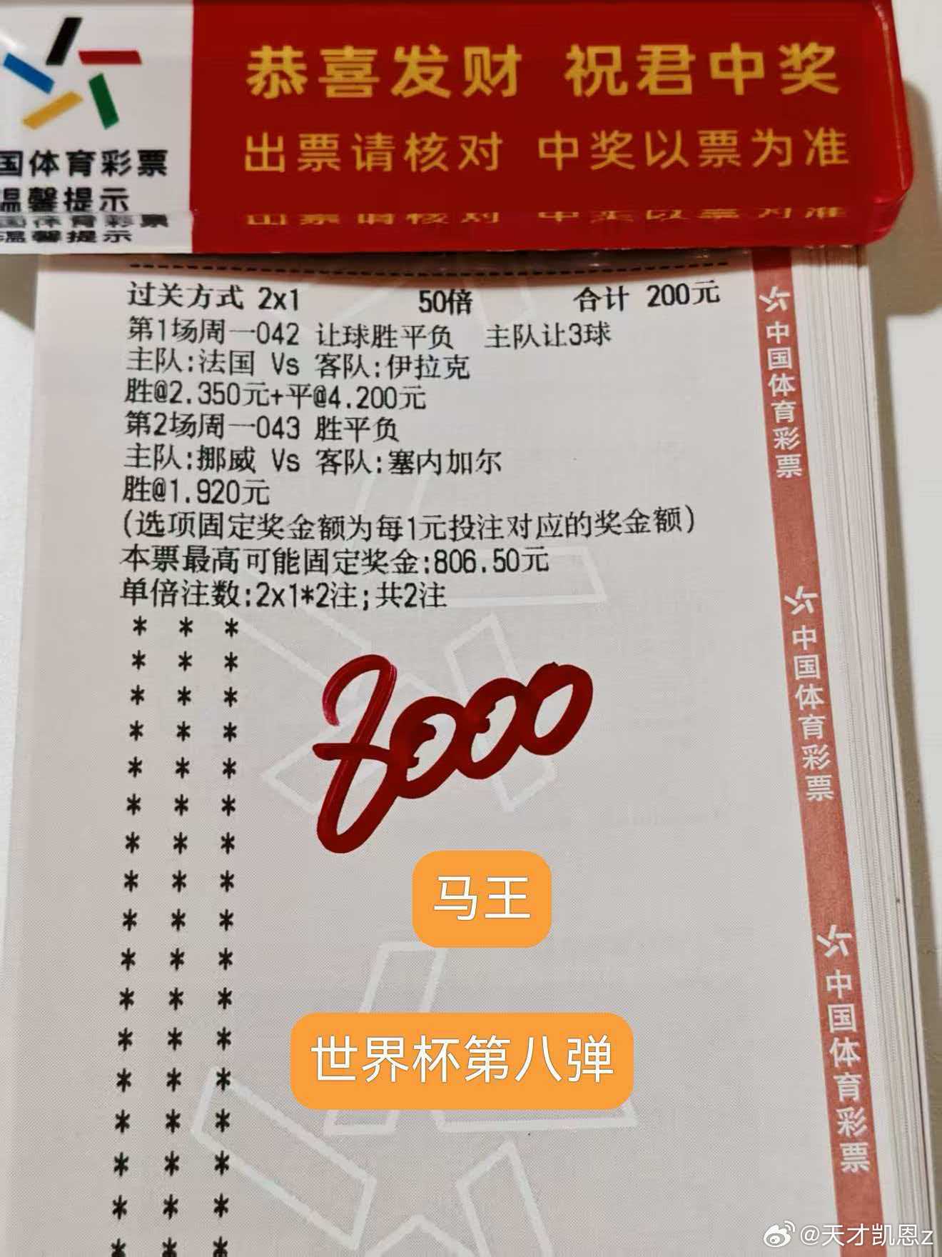 马王来了，世界杯第八弹 