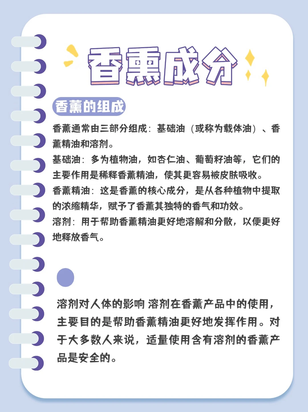 香熏成分  香薰的组成