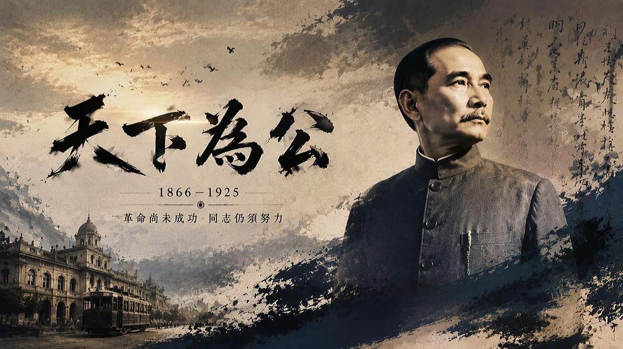 一代伟人孙中山 致敬国父中山先生 天下为公 以史为鉴，吾辈自强 共和精神永传承