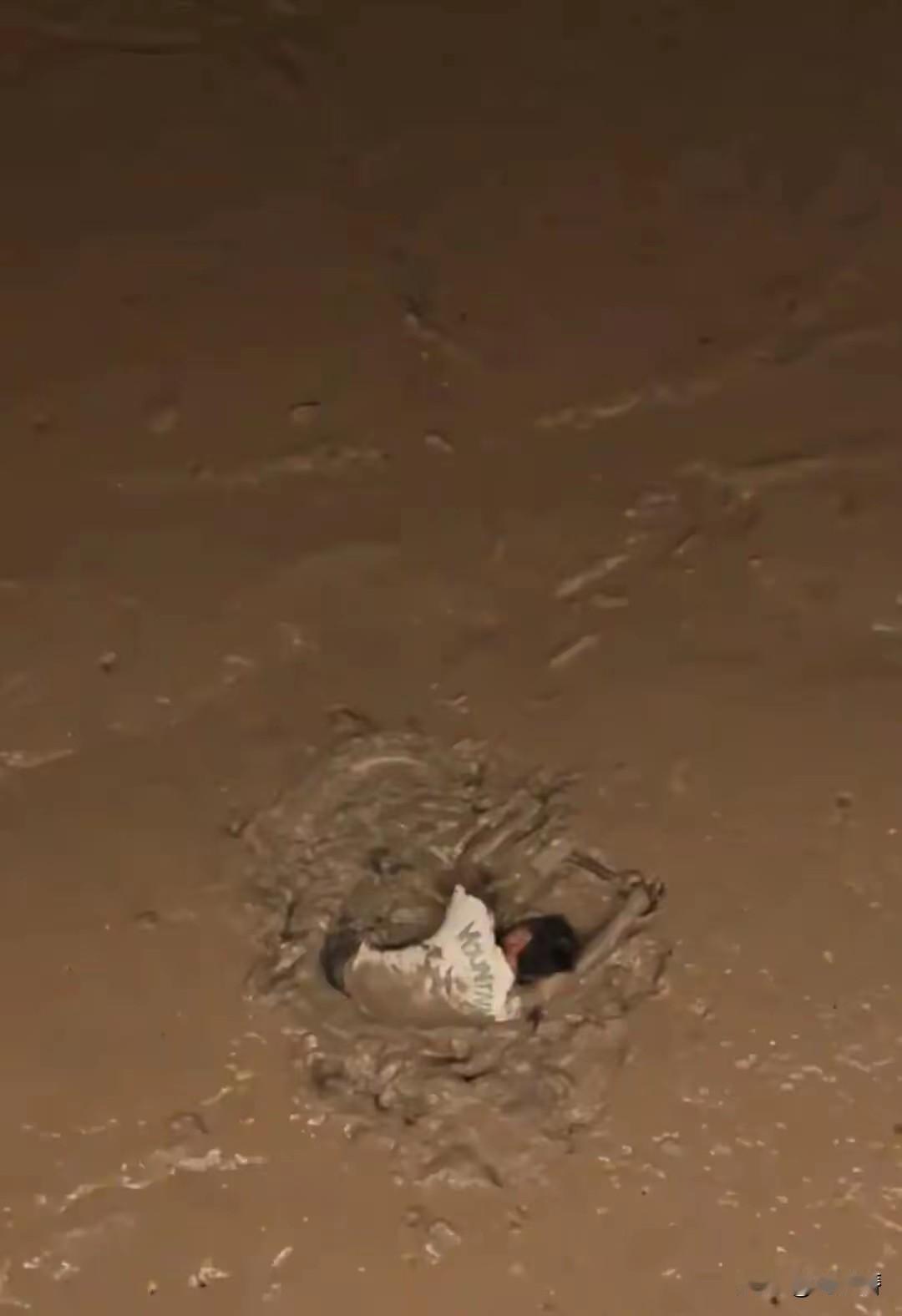 今天算是见了一件离谱的事！

有个男的想不开跳江，结果赶上江水退潮，直接陷进淤泥