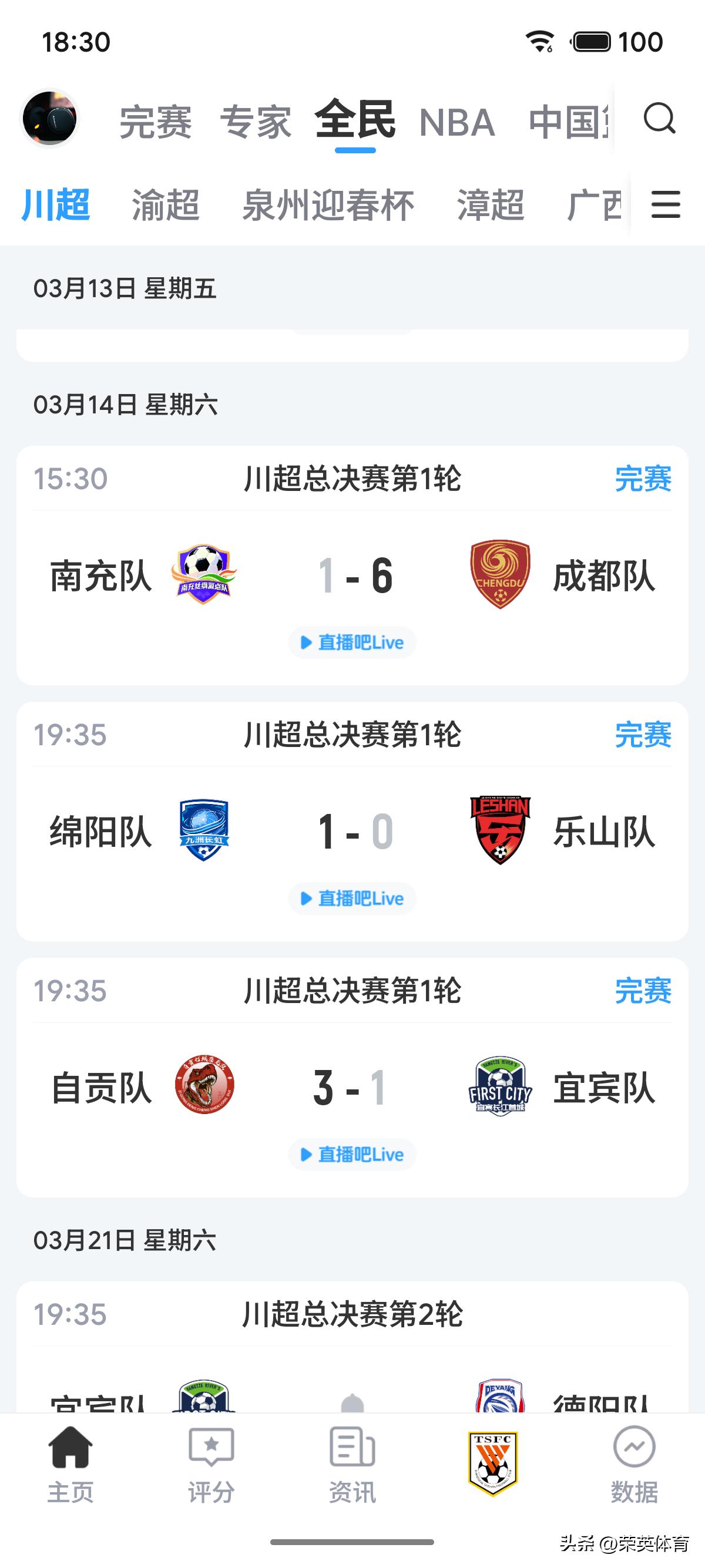 经过两个比赛日过后，2025/2026四川城市足球联赛第二阶段第一轮全部结束！四