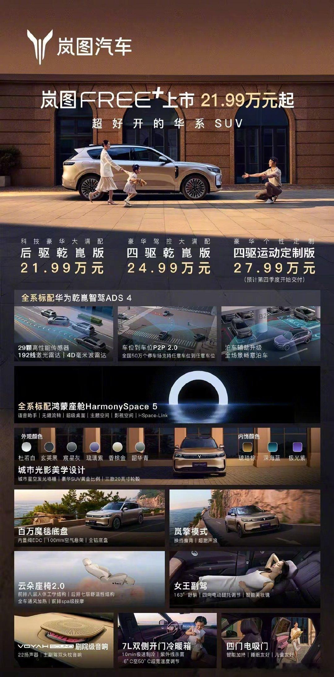 岚图FREE+上市，21.99万元起售价，15分钟锁单11583台，妥妥的“现象