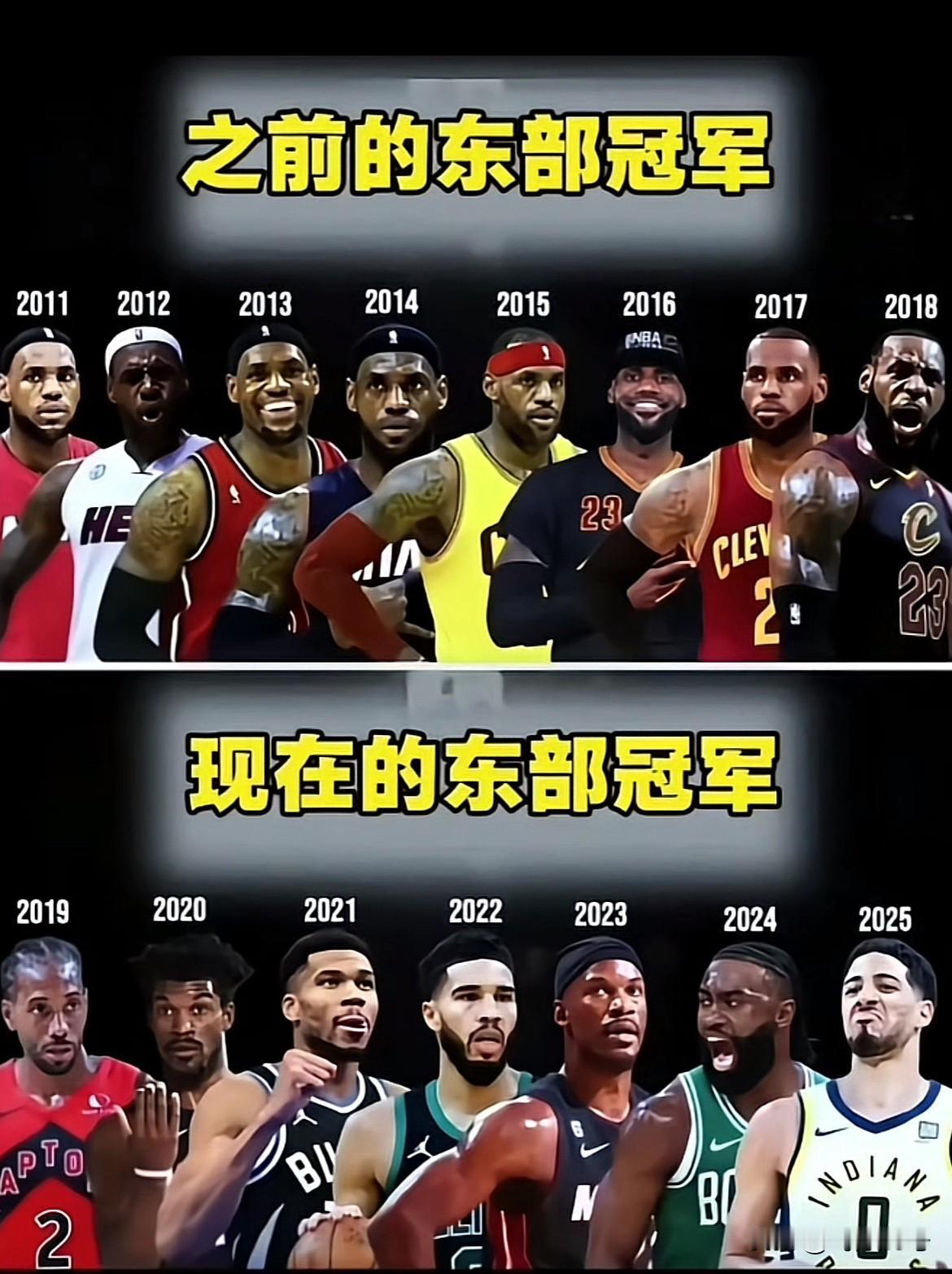 詹姆斯季后赛对手强吗？
看看下面这张图
你会很惊讶
惊讶什么呢？
不是詹姆斯8连