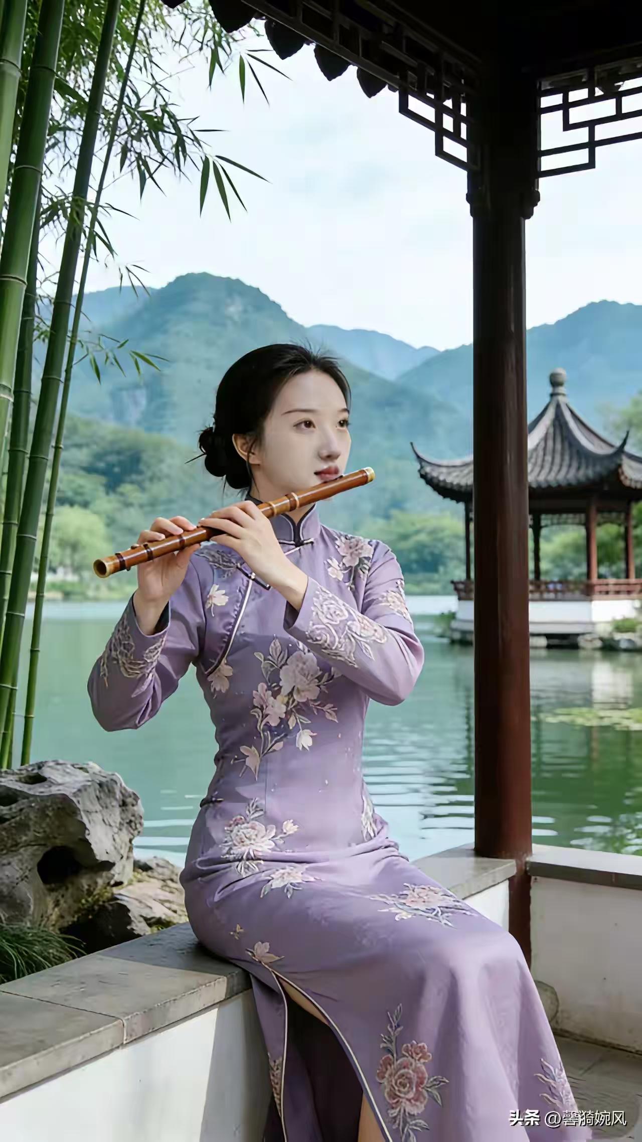 四块玉·怀乡
素手扶，愁肠绕，
林傍遥山晚风飘。
乡情缱绻归期杳。
故梦牵，思绪