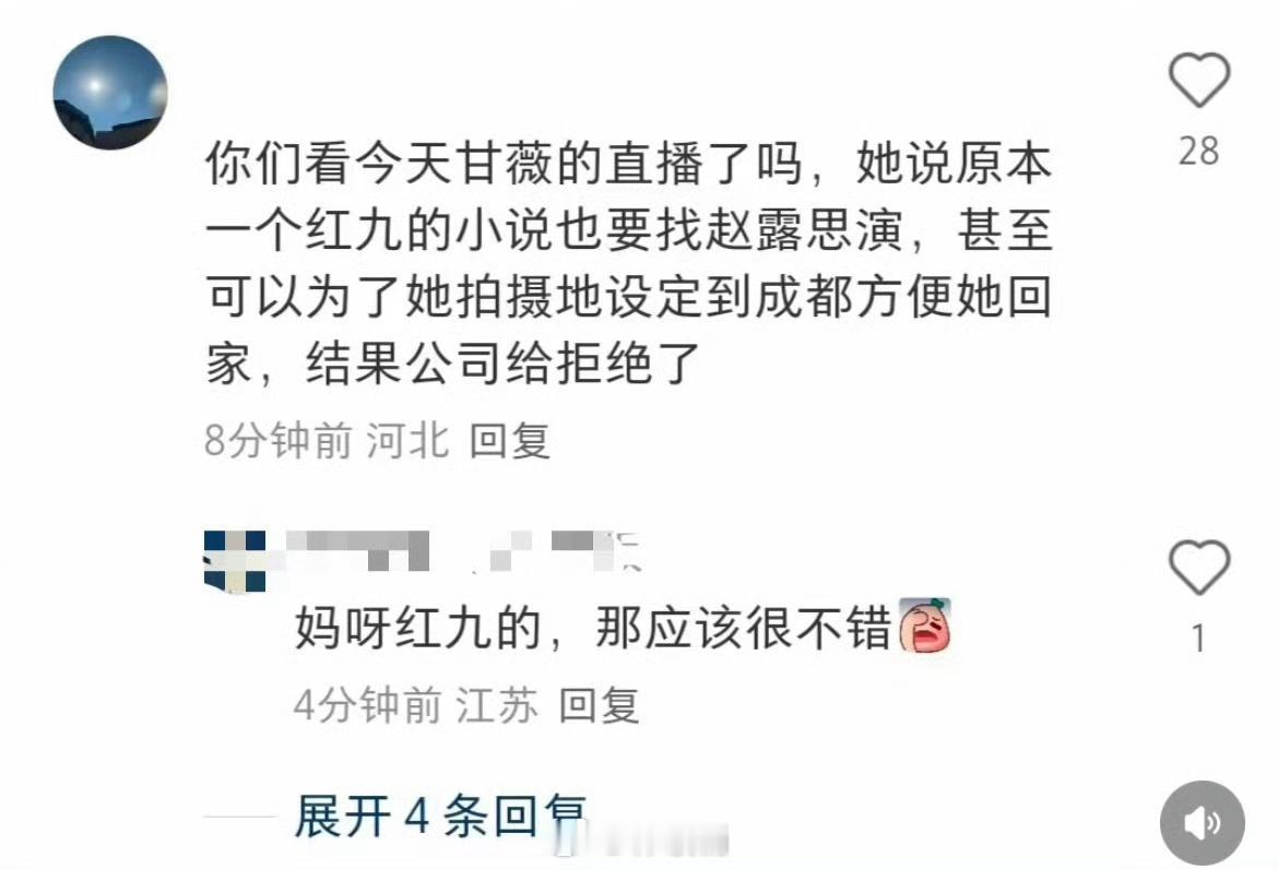 银河酷娱替赵露思推掉红九的小说都能为了赵露思把拍摄地设在成都真的很想争取到露思吧
