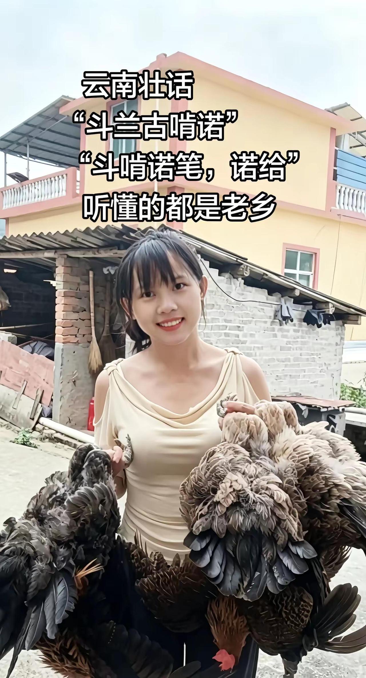 云南壮话。“斗兰古啃诺” “斗啃诺笔.诺给”  听懂的都是老乡云南壮话壮语 壮话