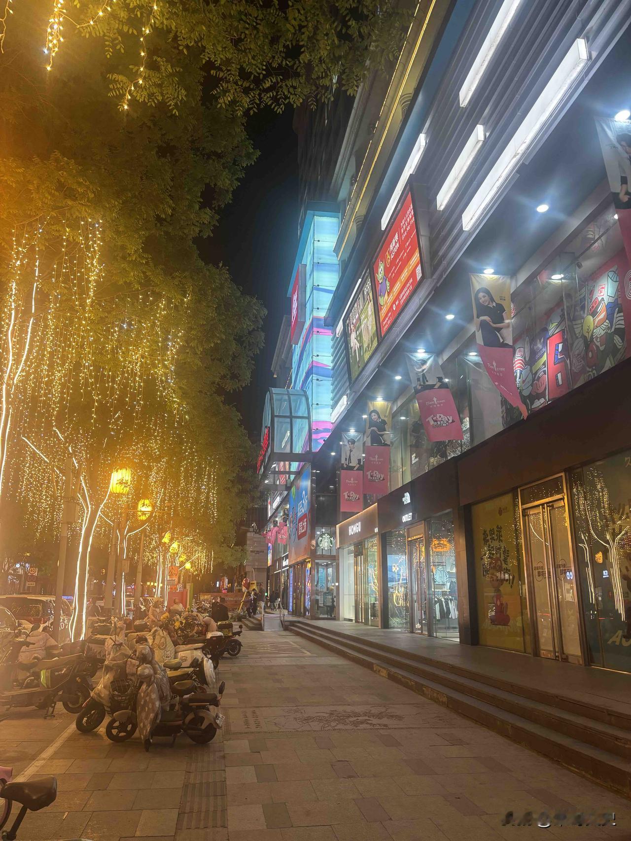 晒图笔记大赛漫步开化寺柳巷，夜里灯带缠满行道树，街边店铺灯火通明。老城街巷晚风拂
