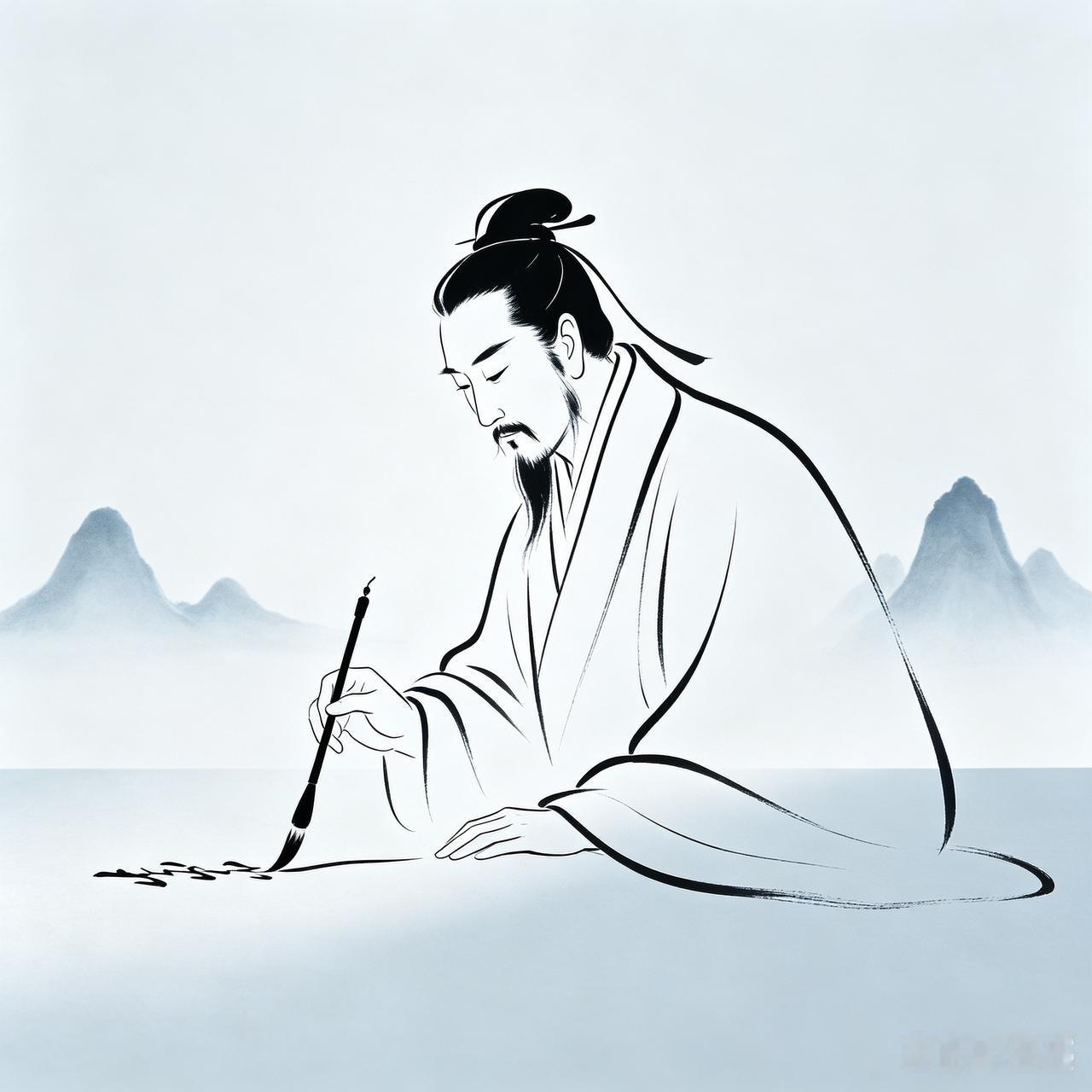 书圣王羲之退休后住在绍兴，有次路上遇见一位老奶奶，拿着十来把六角竹扇去卖。老王随