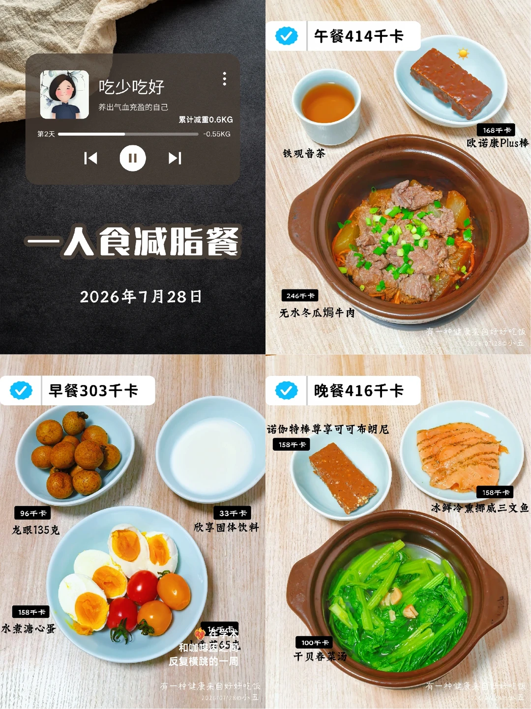 一人食减脂餐｜低碳高蛋白第2天，瘦了0.6kg