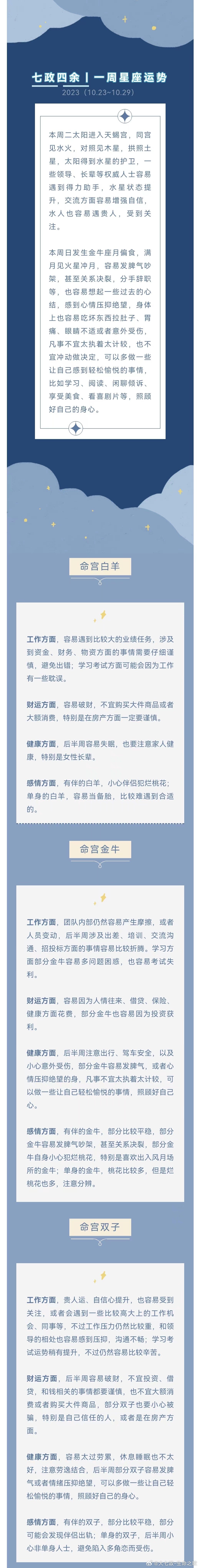 #大七政星团周运# 10月23日到10月29日周运！[心][心] #十月小确幸#