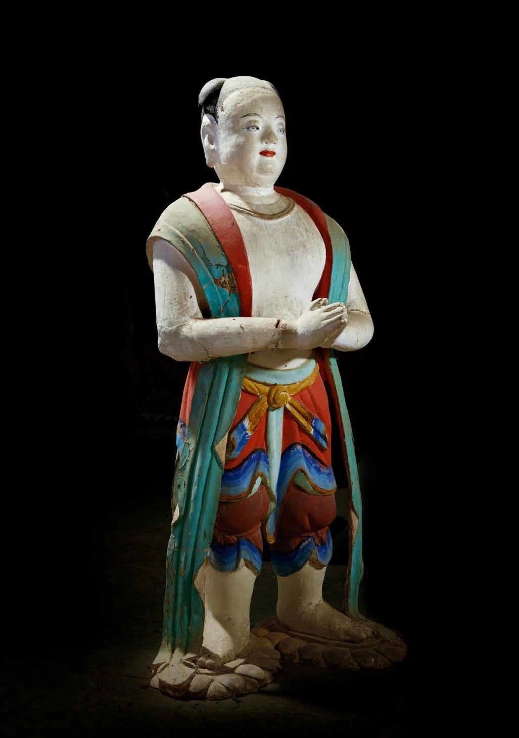 五台山佛光寺唐代彩塑，国内仅存的一坛唐代宫廷泥质彩塑造像，代表着唐代造像的高超水