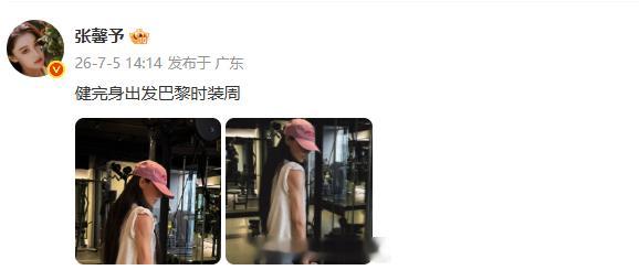 张馨予体脂率 张馨予这手臂肌肉线条自律女星范本！出发巴黎时装周不忘健身，张馨予手