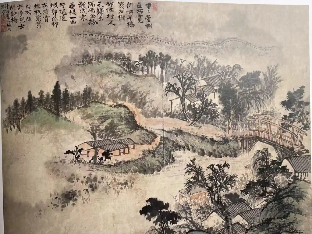 大美江苏一起拍【许多儿女在红桥】 清代大画家石涛笔下的《荷塘游艇图》（天津博物馆