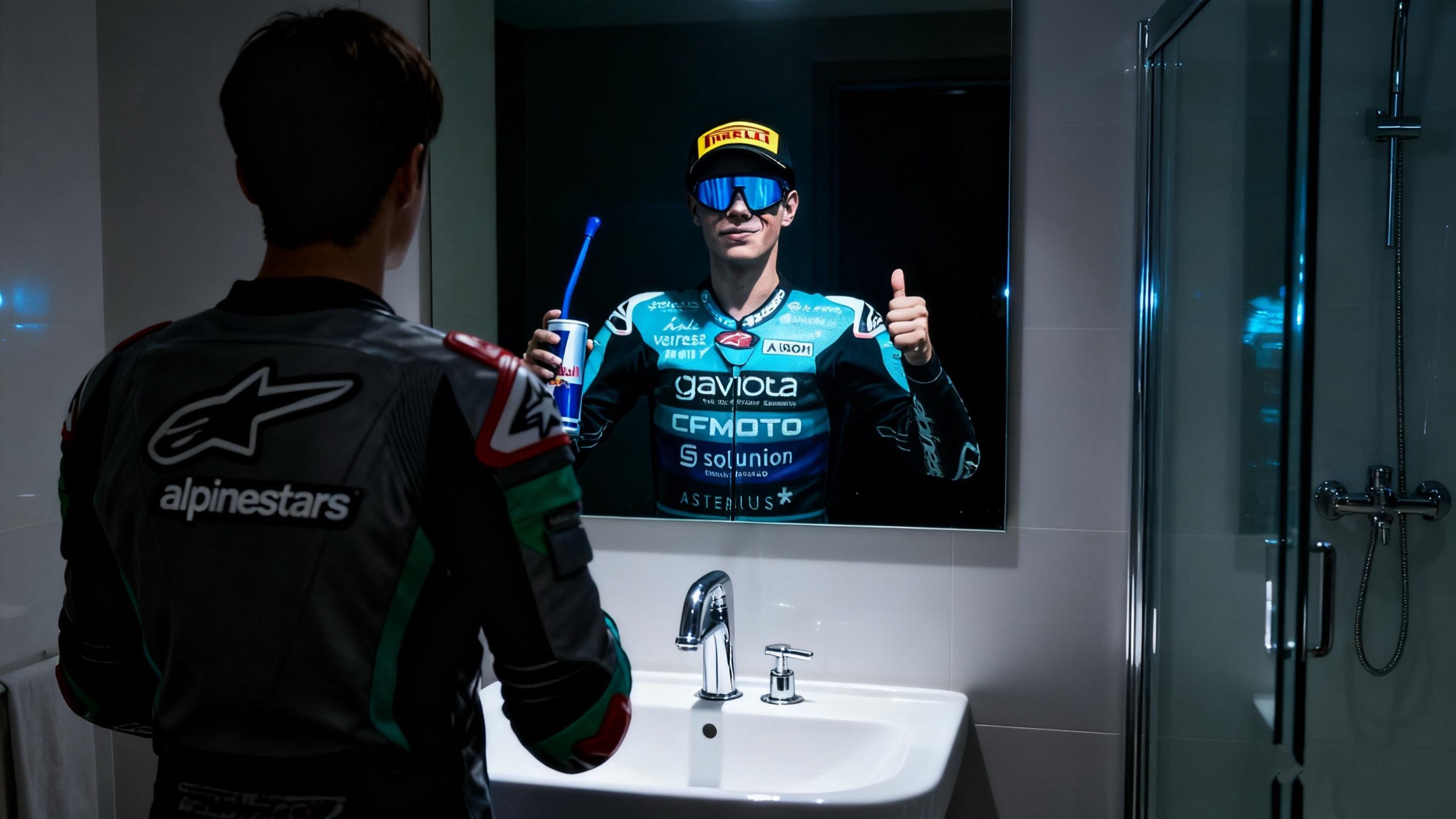 大卫·阿隆索。用这种方式致敬偶像，Moto2道阻且长，愿你我在各自的赛...