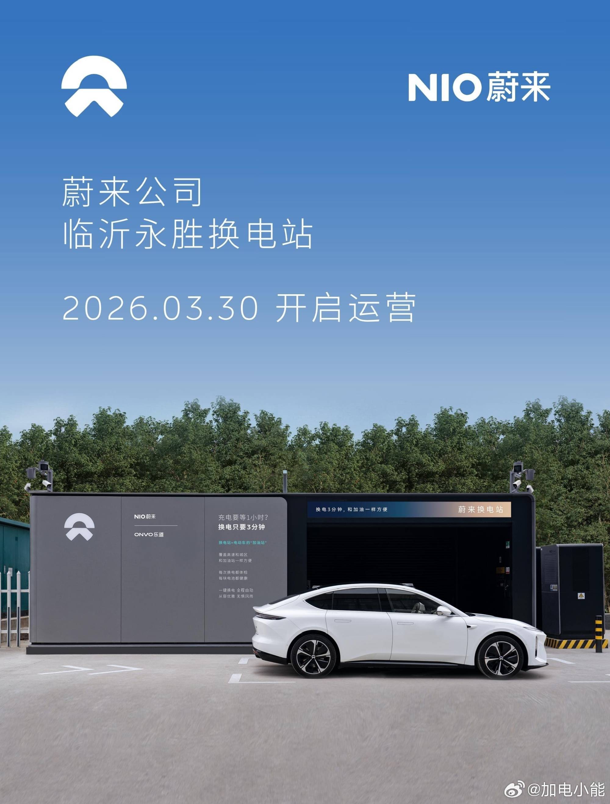 换电站是电动车的加油站蔚来换电站 | 临沂永胜 上线周边3公里覆盖5大核心商圈、