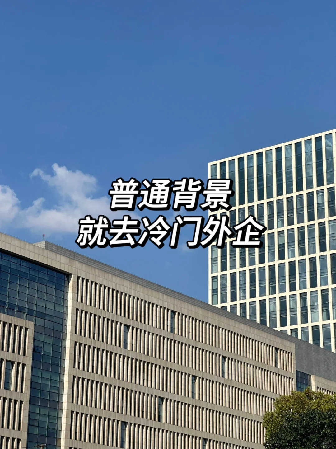 普通背景就去冷门外企