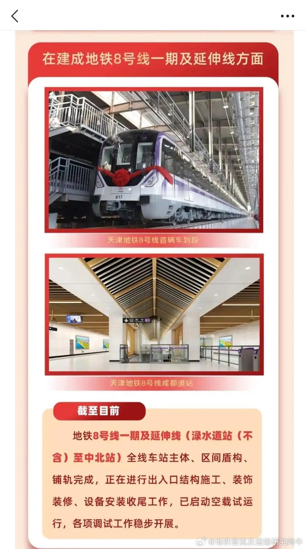 天津地铁8号线 天津地铁8号线一期及延伸线《渌水道站(不含)至中北站》全线车站主