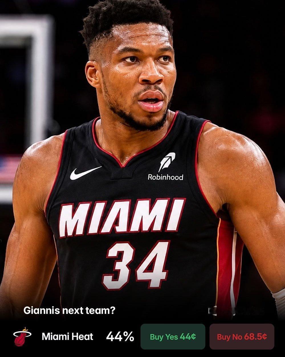 字母哥下家赔率，热火飙升至第一☝️NBA