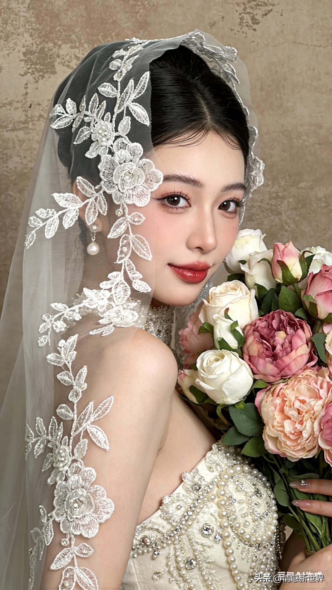 梦幻婚纱，优雅新娘，花海中的美丽瞬间婚纱梦幻景 唯美婚纱婚庆
