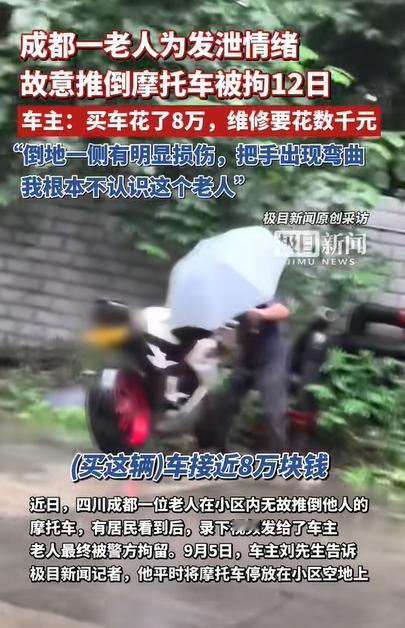 “严惩到底！”5日，四川成都一男子在手机上收到摩托车碰撞提醒后，急忙跑去查看，发