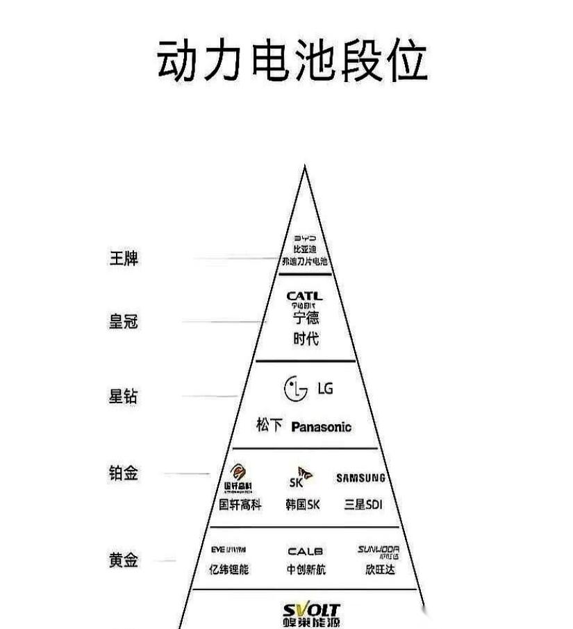 有人发布了张动力电池的天梯图照片，比亚迪对这张照片非常满意，直接将这张图片给收了