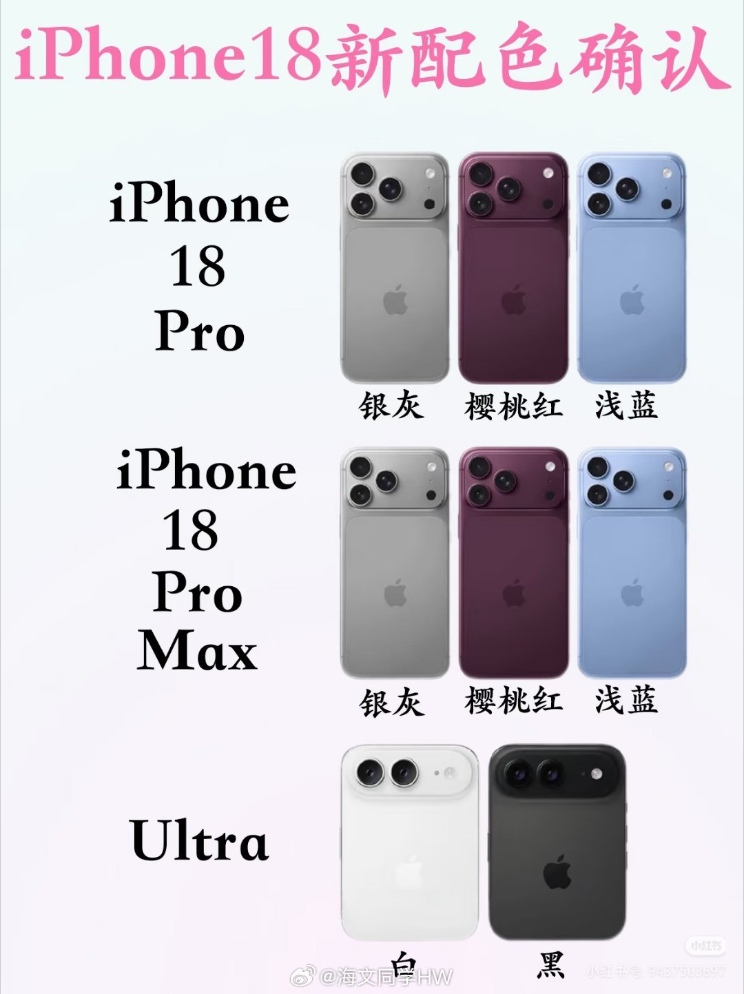 曝iPhone18Pro黑色被取消😭iPhone18黑色直接取消了⁉️根据泄露