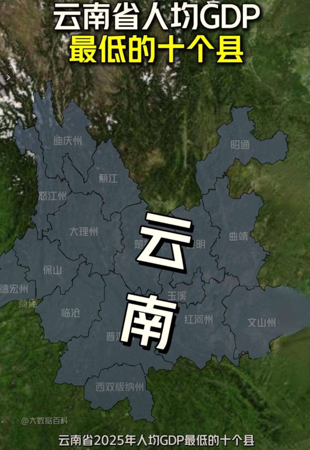 想知道云南省2025年人均GDP最低的十个县，看看有没有你的家乡？

不过从一些