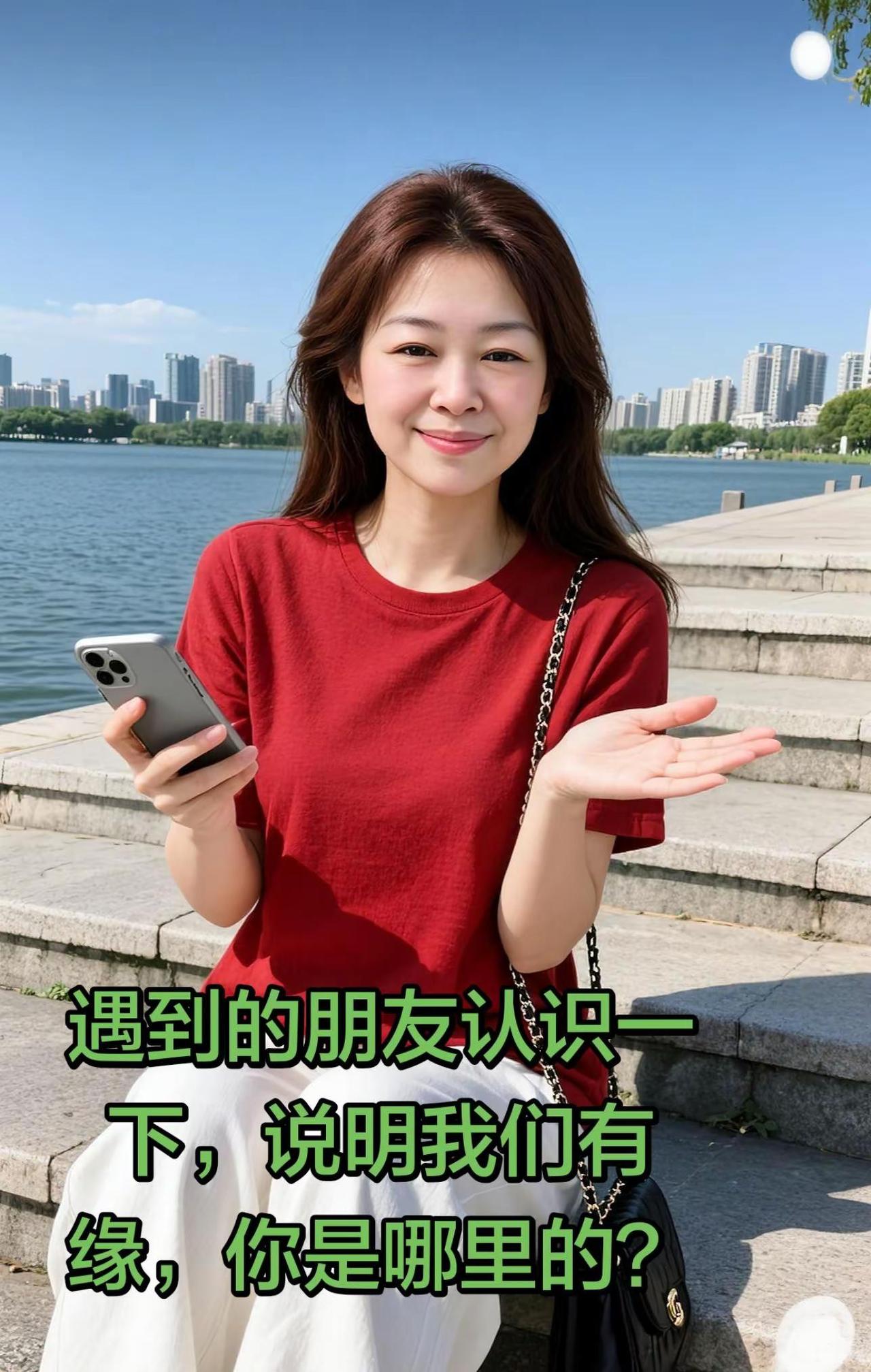 有缘千里能相识。AI都市湖边电商写真
