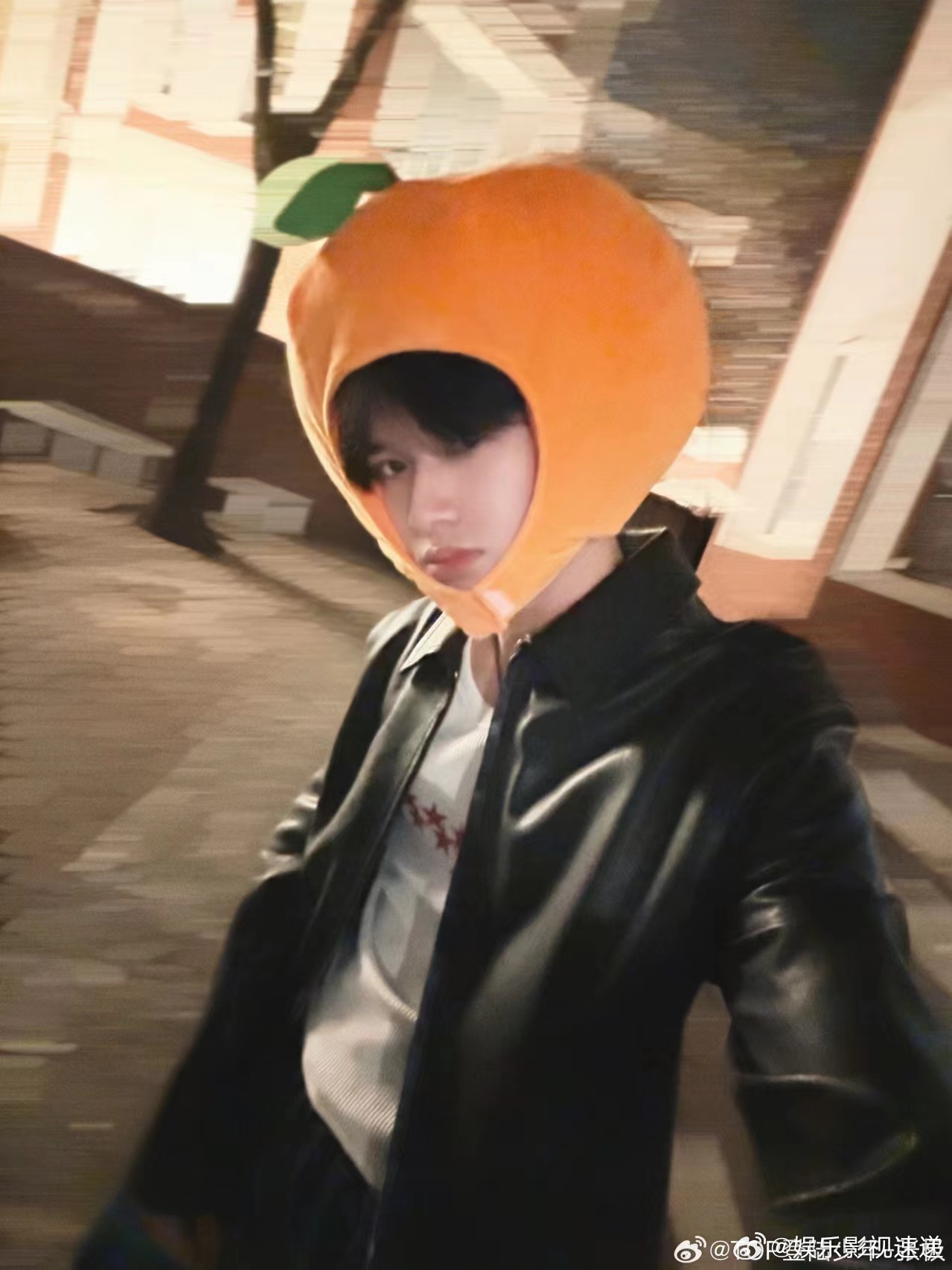 张极橘子头套 看到张极这个橘子头套造型，感觉整个画面都亮起来了，他真的太适合这种