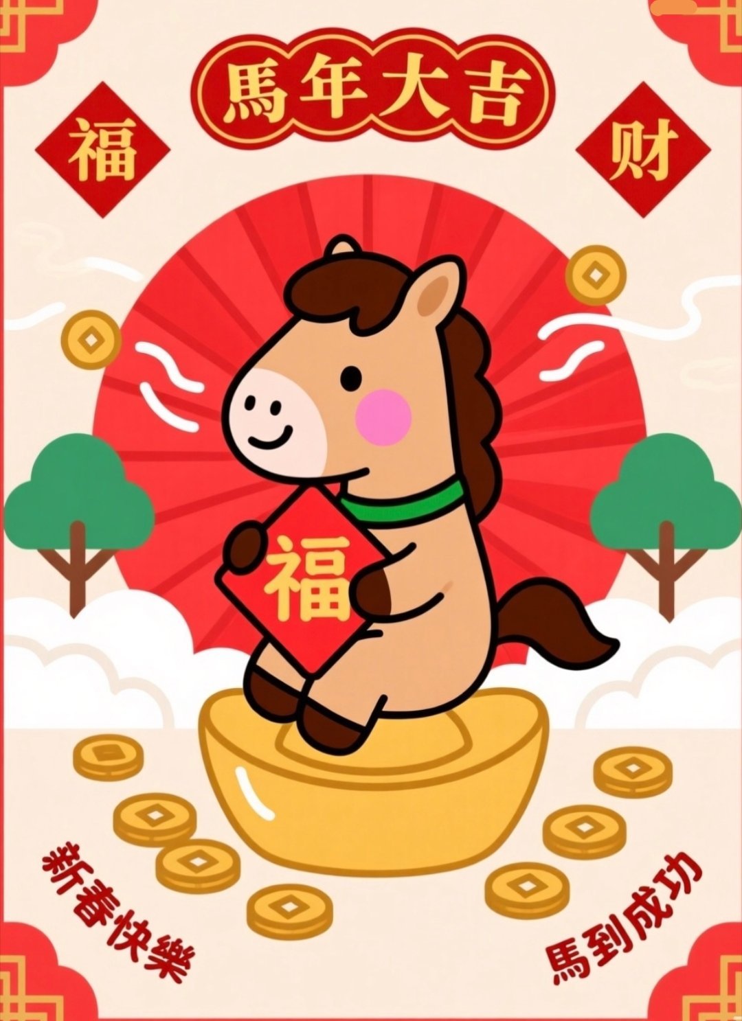 马年接福发博接整年福气，一马当先迎好运！🎉 过年好