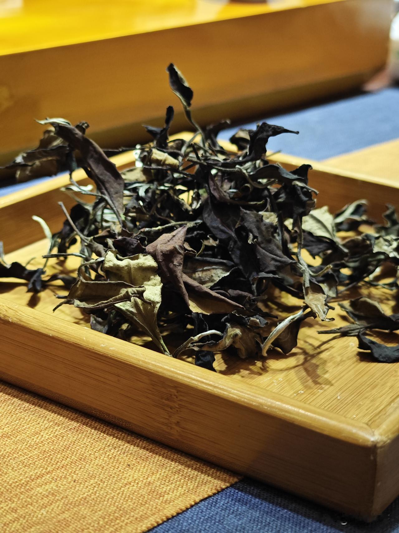 要说最没有看样的茶，估计就是云南白茶了。
这是龙帕白茶不压饼前的形状，说实话，外