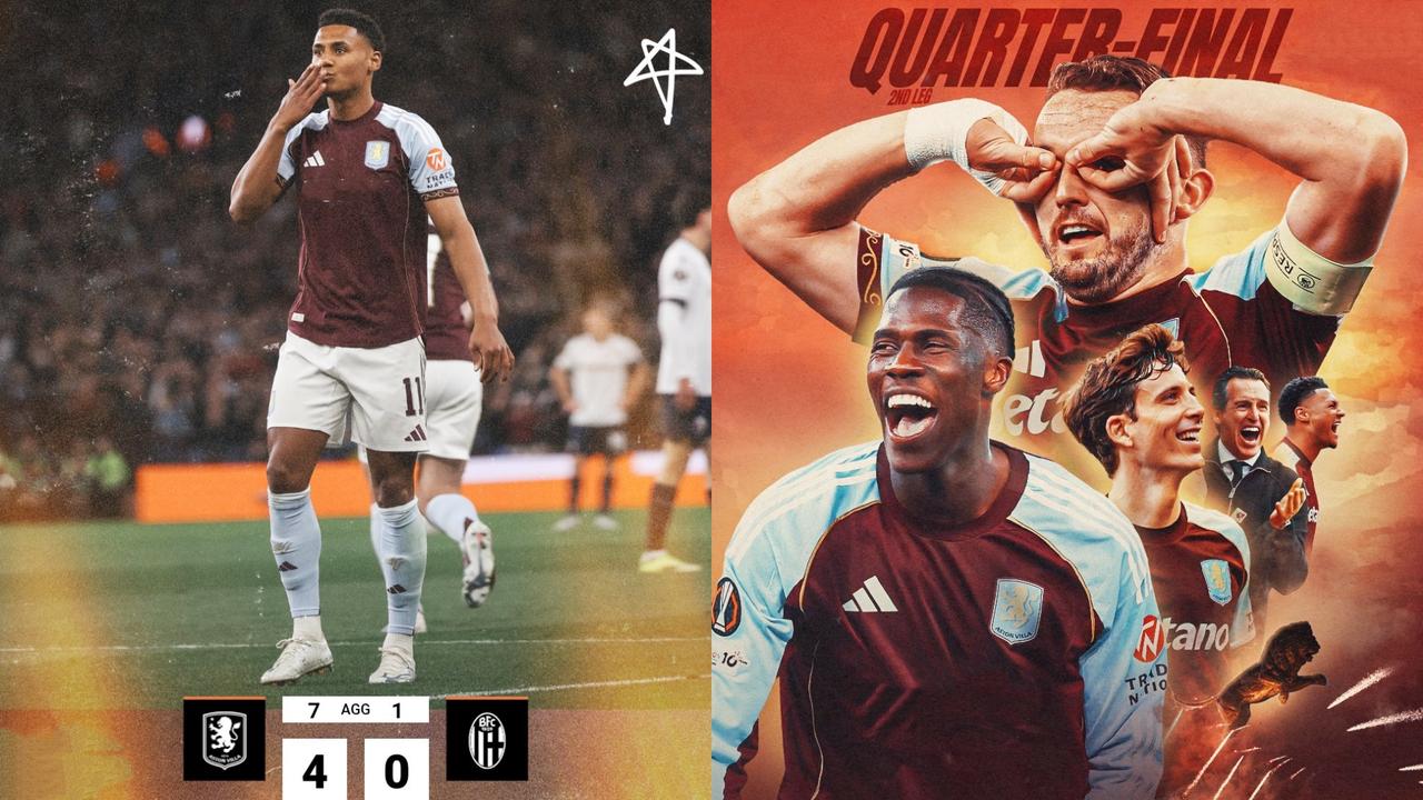 欧联杯：阿斯顿维拉主场4-0博洛尼亚，总比分7-1晋级。
阿斯顿维拉多点开花，四