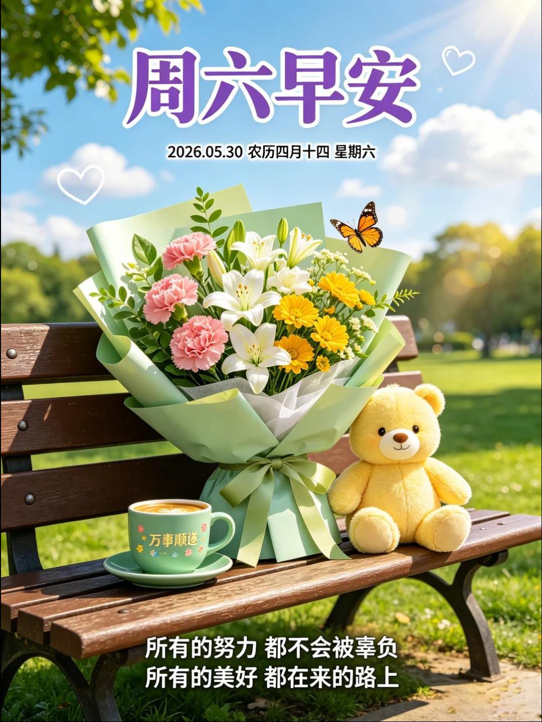🌅早安！熬过一周忙碌时光，终于迎来自在闲暇，给心灵放个假，愿你这个初夏的周末，