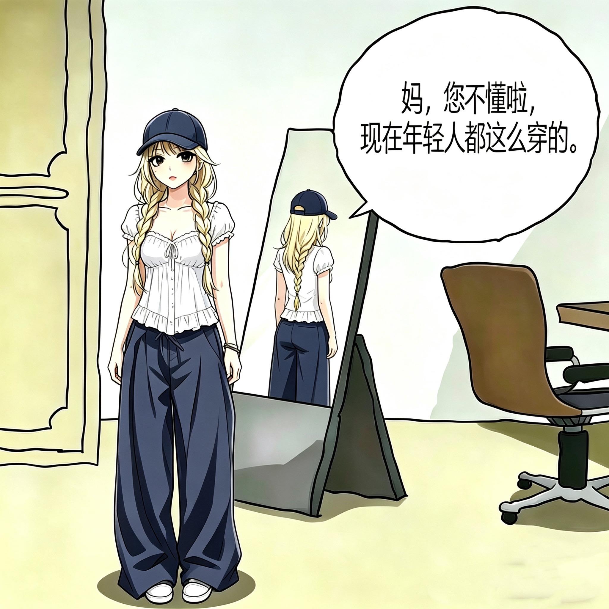 妈 您不懂啦 现在的年轻人都这么穿。