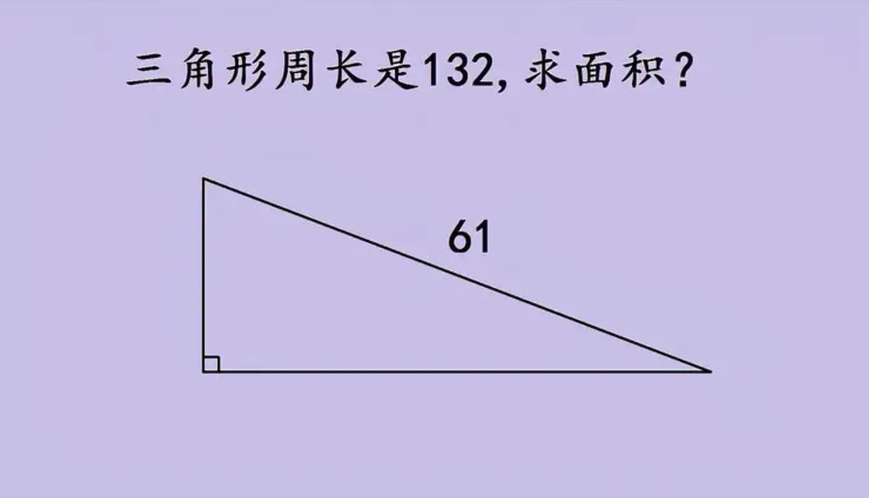 初中几何题，三角形的周长是132，斜边长是61，如何求三角形的面积？

这道题根