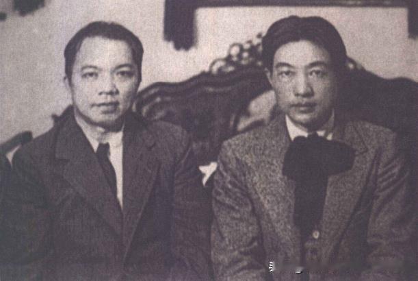 李济深和徐悲鸿(右)的早期合影照