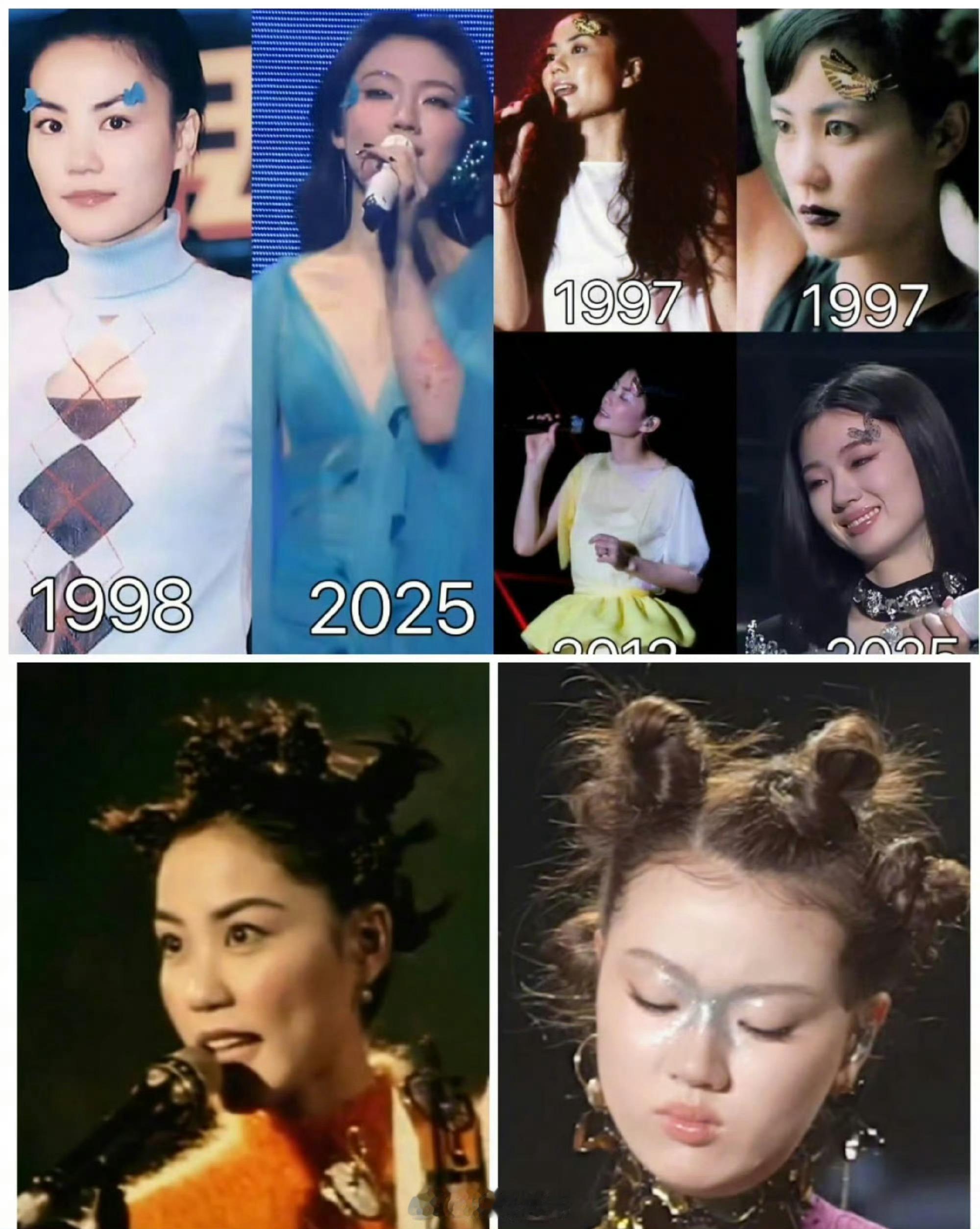 单依纯王菲 撞造型空灵嗓音天生贴王菲就算了，连发型、眼妆、清冷氛围感、舞台造型都