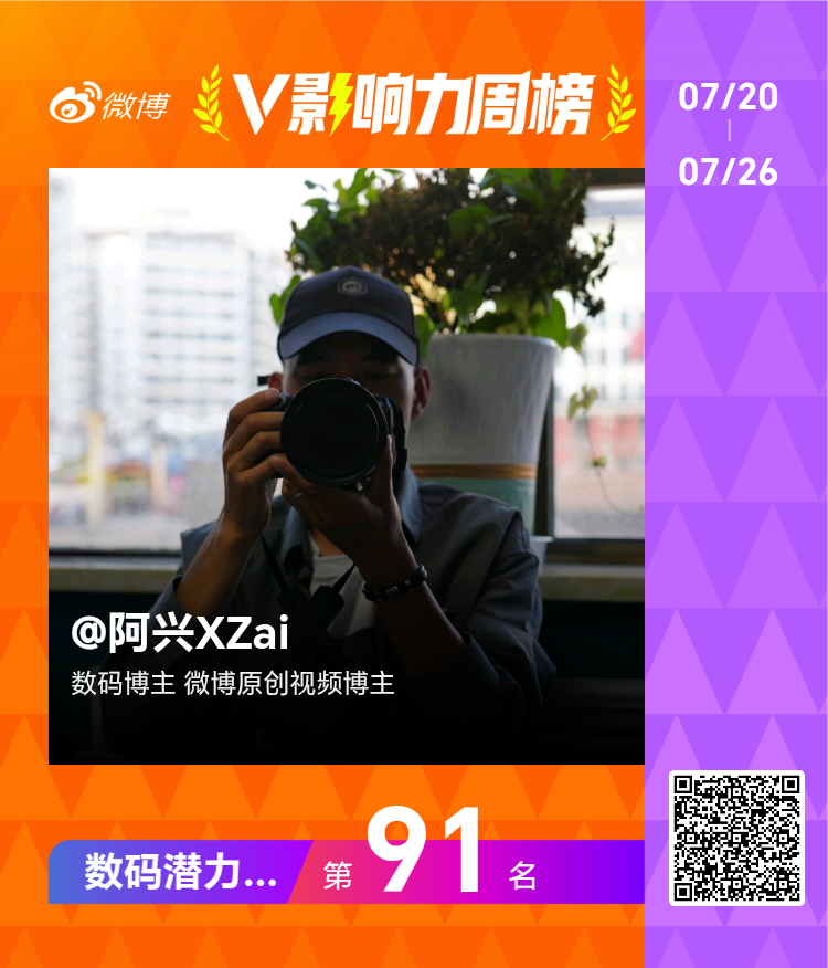 【V影响力榜 2026年第30周】「数码潜力周榜」揭榜啦！ 
