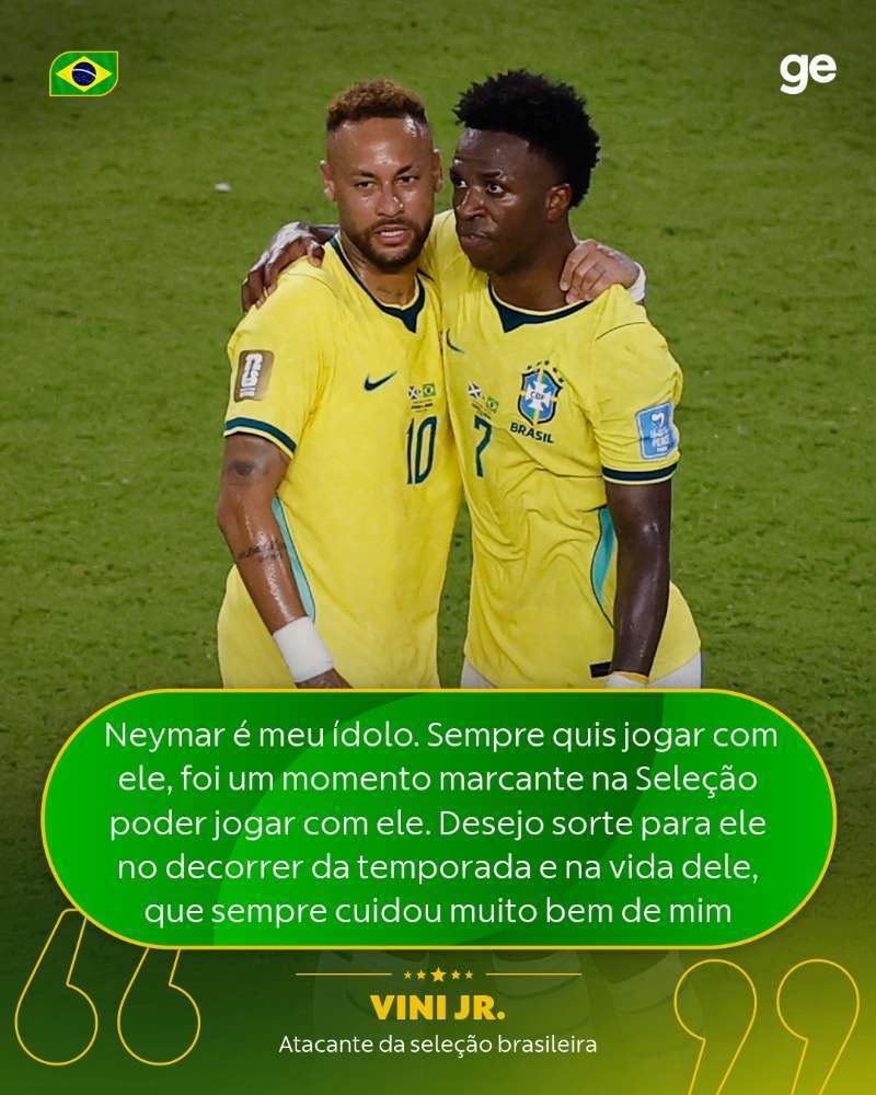neymar 内马尔是我的偶像。我一直渴望能和他并肩作战，能在巴西国家队与他同场