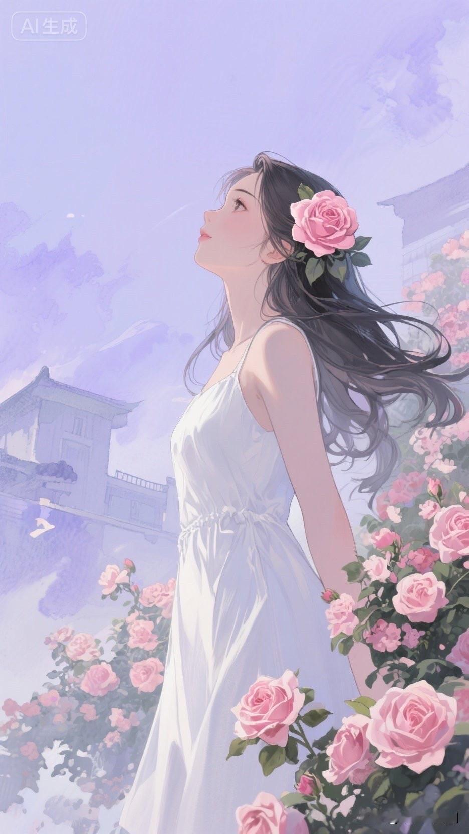 梦幻花海中的紫色仙子🌸✨