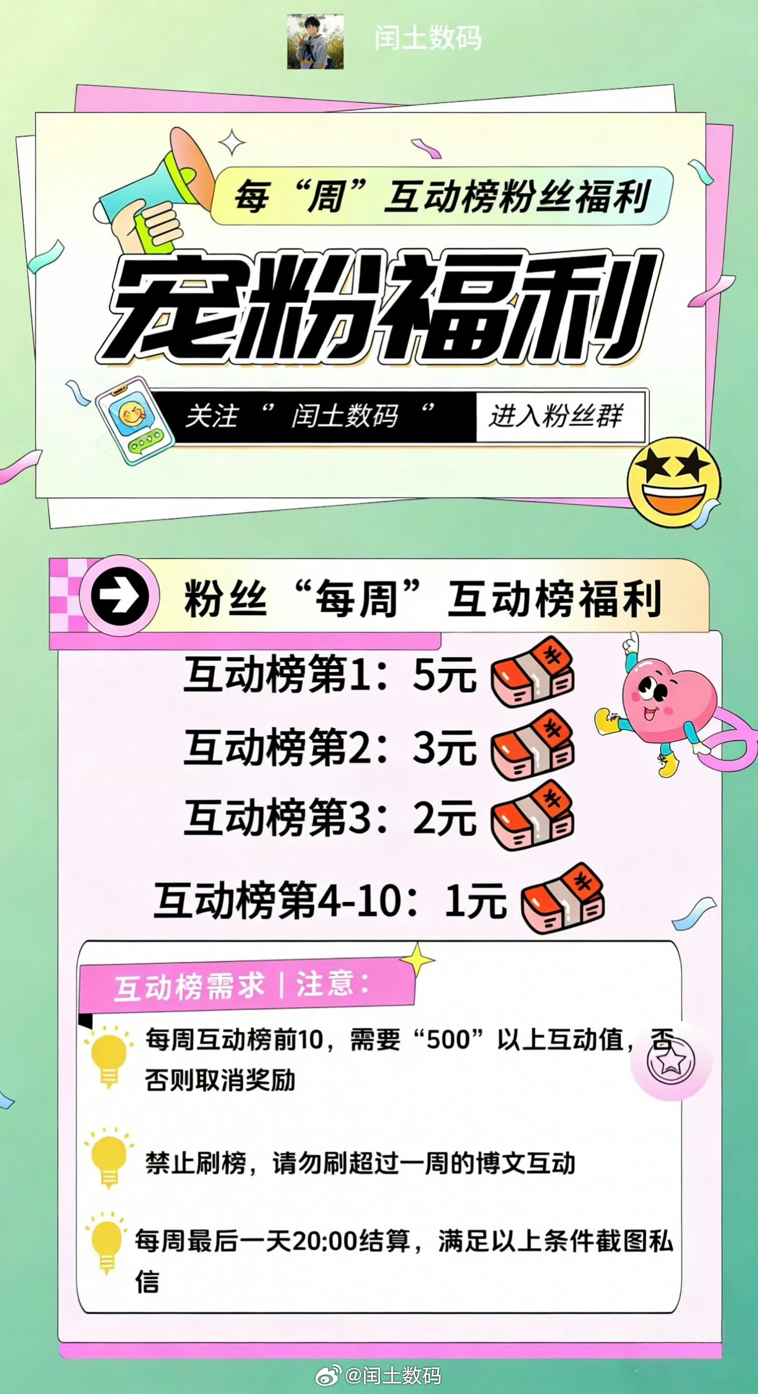 8️⃣月『闰土数码』专属宠粉福利上线啦！每个月福利次月10日发放图一粉丝“每月”